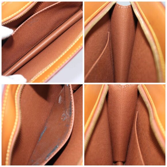 LOUIS VUITTON Epi Pochette Homme Clutch Bag Brown Zipang gold - Picture 13 of 14